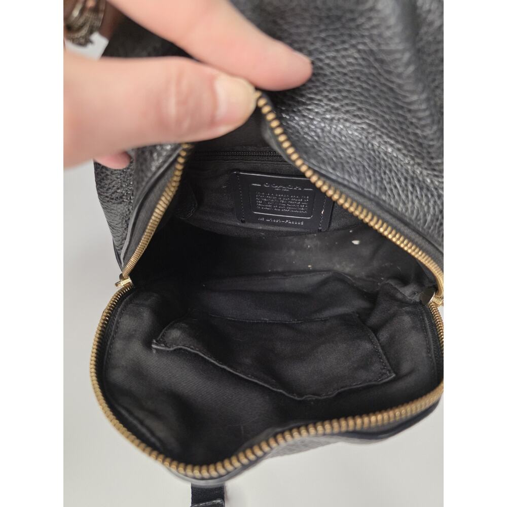 Coach Mini Small Charlie Backpack Pebbled Leather Black F28995 - Picture 10 of 15